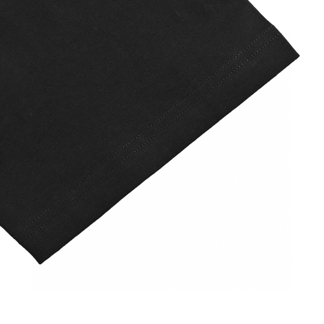 路易威登/Louis Vuitton 夏季新款 压胶印花字母撞色拼接圆领短袖T恤 白色/黑色