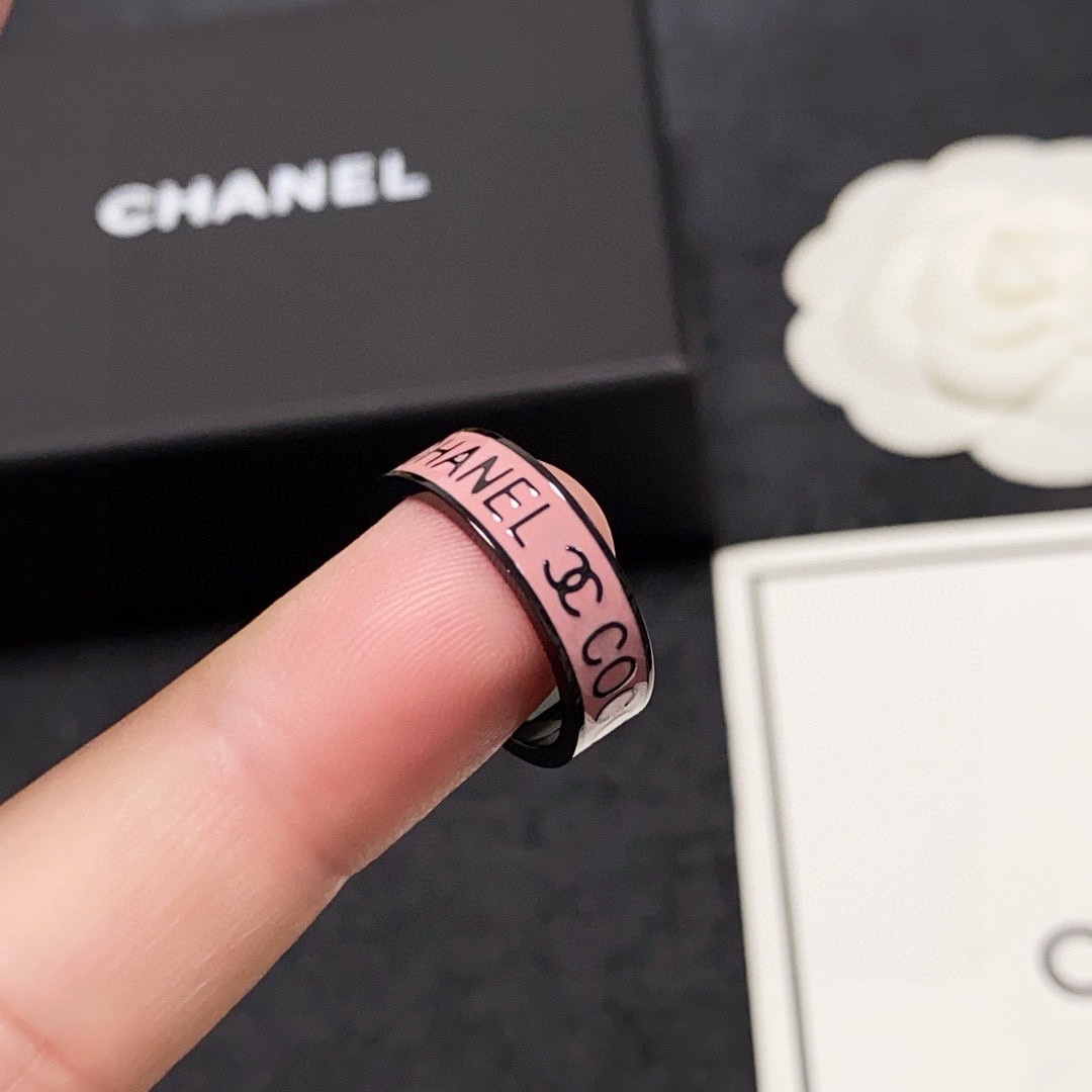 Chanel-Style Pink & Black Ring with Iconic CC Logo, Summer Essential 9 i1751032433 2627 7