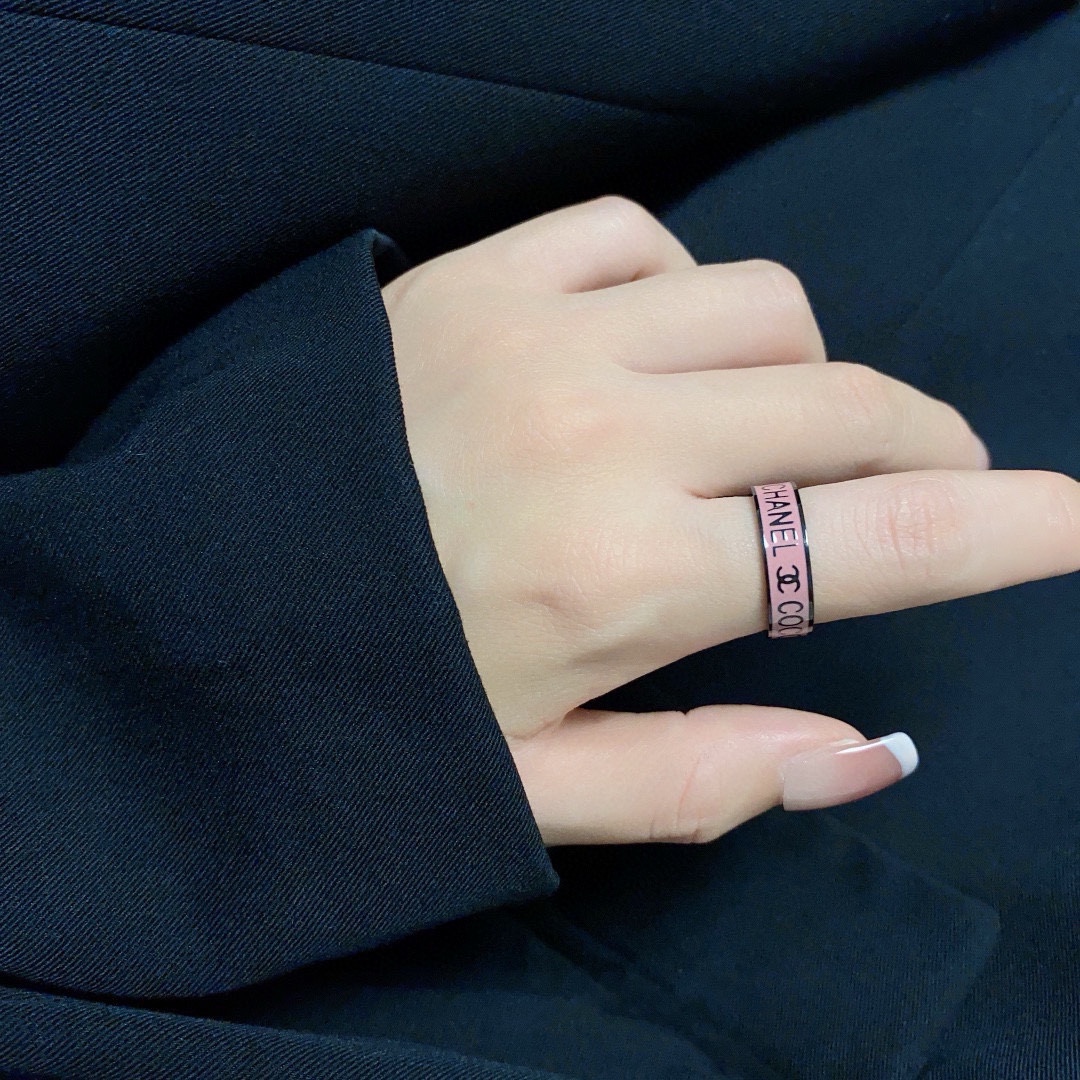Chanel-Style Pink & Black Ring with Iconic CC Logo, Summer Essential 2 i1751032433 2661 0