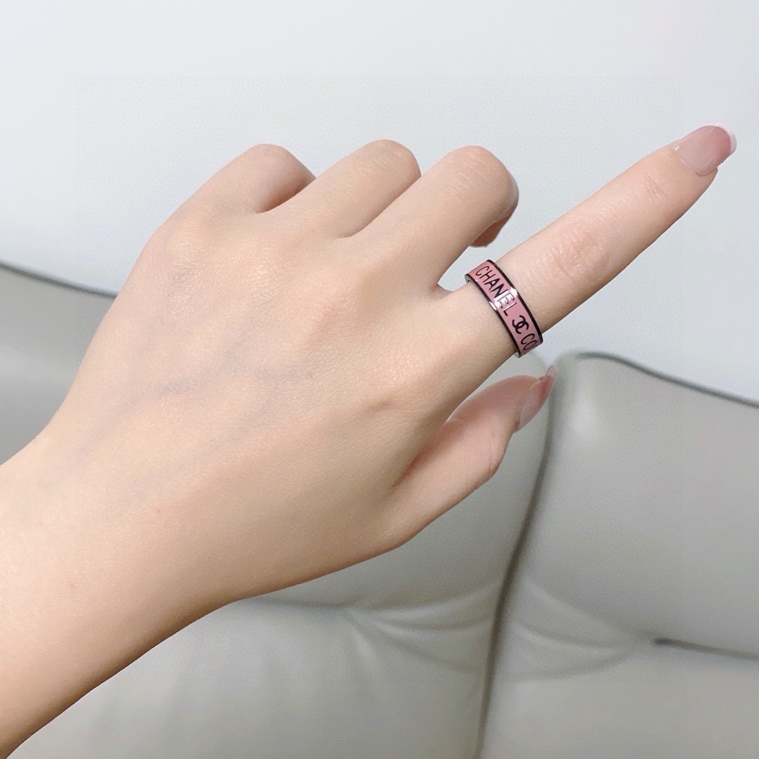 Chanel-Style Pink & Black Ring with Iconic CC Logo, Summer Essential 3 i1751032433 7299 1