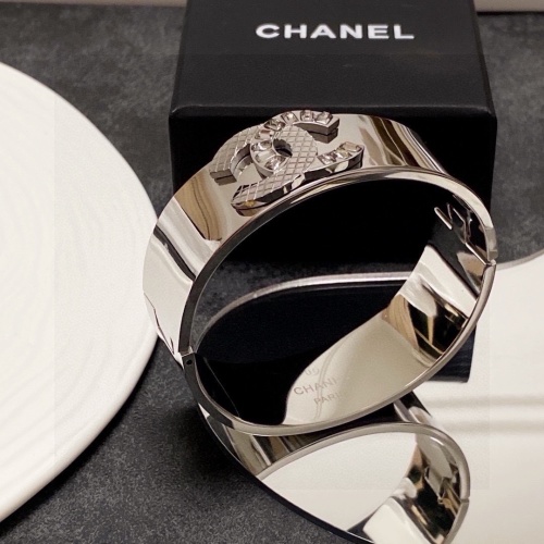 Elegant Chanel Wide Bangle Bracelet with Rhinestone CC Logo 1 Elegant Chanel Wide Bangle Bracelet with Rhinestone CC Logo