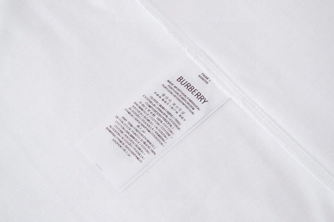 巴宝莉/Burberry 夏季新款 蓝骑士战马刺绣圆领短袖T恤 黑色/白色