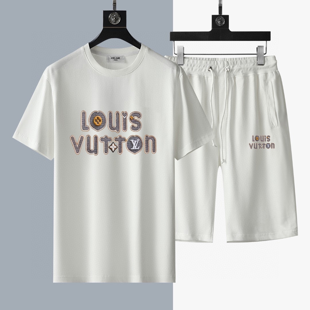 Louis Vuitton 品牌【LV路易威登】 2025新款男士短袖短裤套装 销售 市面高端版本 手感细腻柔软 让你穿着更加舒适 立体裁剪版型超赞 尺码:M-5XL下单请报身高体重
