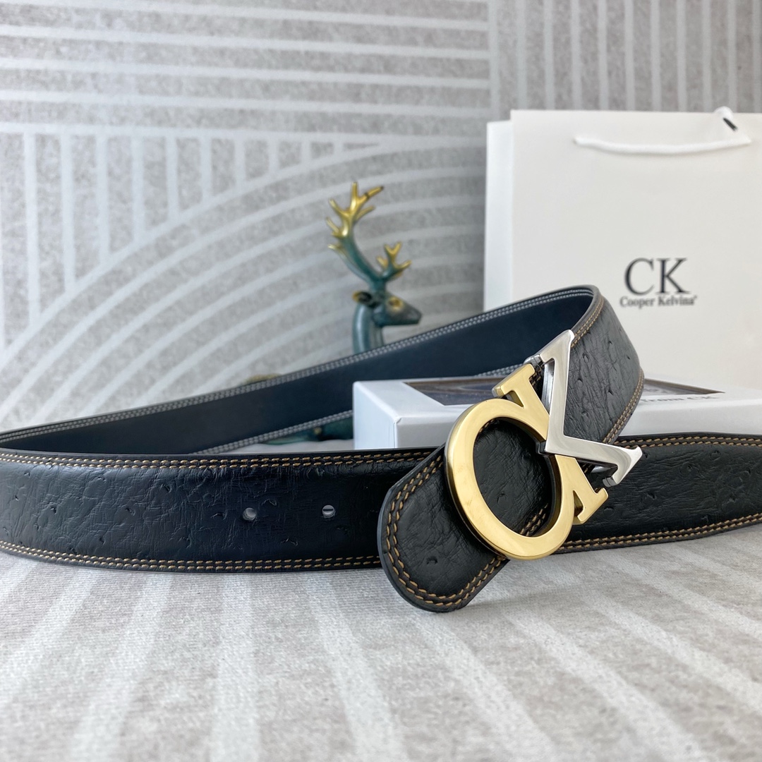 CK 💕 特种皮腰带系列 ，原厂五金精品不锈钢扣，手感柔软舒适 宽3.8CM。