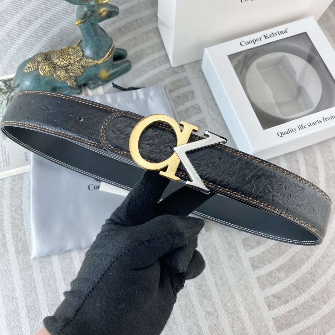 CK 💕 特种皮腰带系列 ，原厂五金精品不锈钢扣，手感柔软舒适 宽3.8CM。