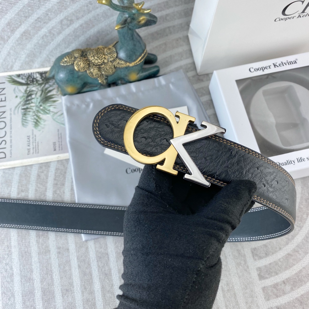 CK 💕 特种皮腰带系列 ，原厂五金精品不锈钢扣，手感柔软舒适 宽3.8CM。