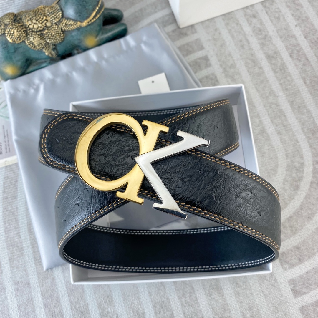 CK 💕 特种皮腰带系列 ，原厂五金精品不锈钢扣，手感柔软舒适 宽3.8CM。