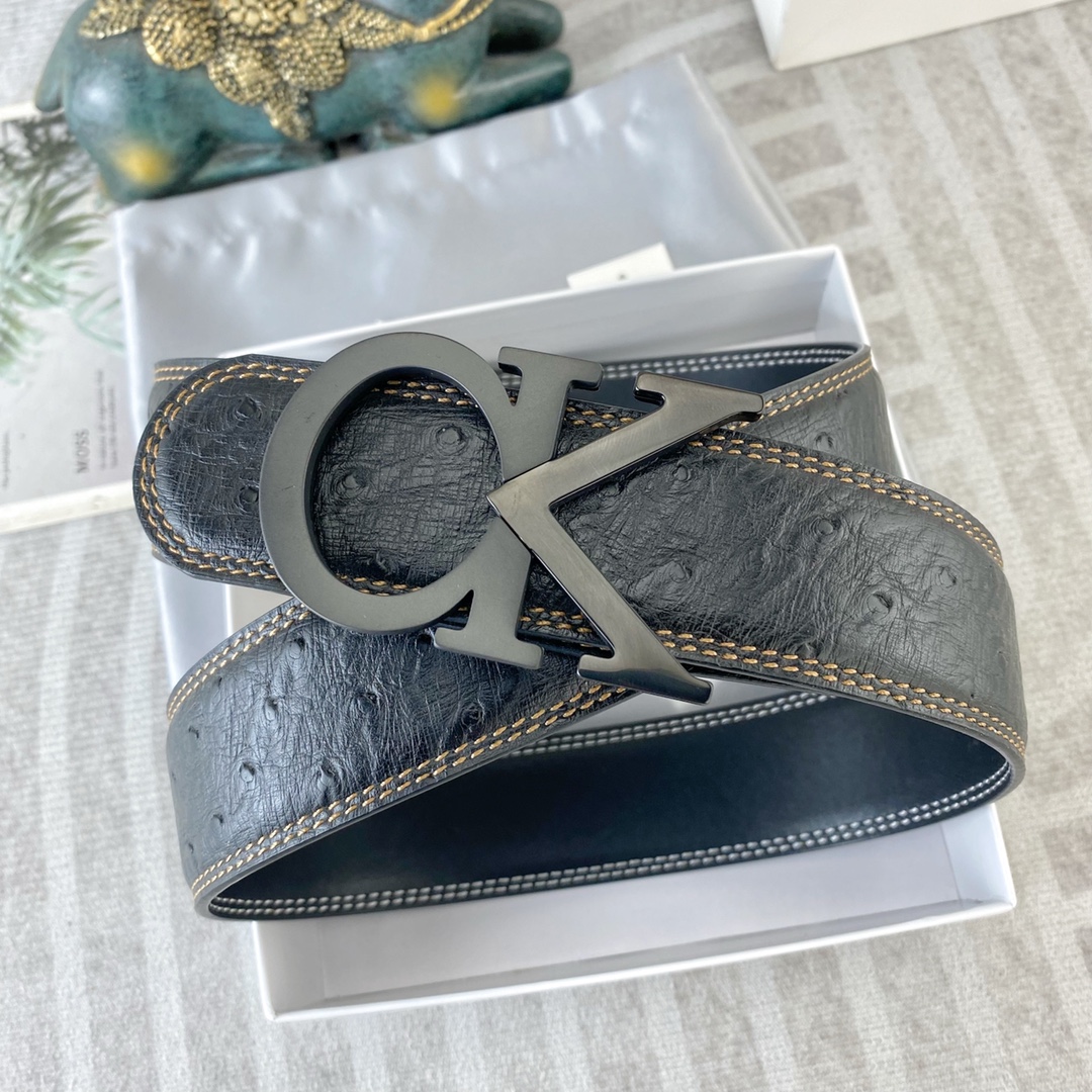 CK 💕 特种皮腰带系列 ，原厂五金精品不锈钢扣，手感柔软舒适 宽3.8CM。