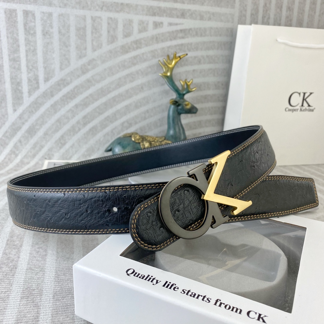 CK 💕 特种皮腰带系列 ，原厂五金精品不锈钢扣，手感柔软舒适 宽3.8CM。