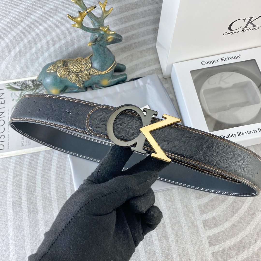 CK 💕 特种皮腰带系列 ，原厂五金精品不锈钢扣，手感柔软舒适 宽3.8CM。