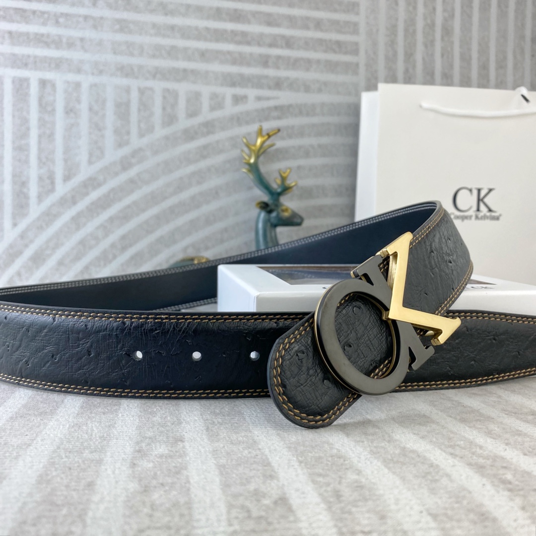 CK 💕 特种皮腰带系列 ，原厂五金精品不锈钢扣，手感柔软舒适 宽3.8CM。
