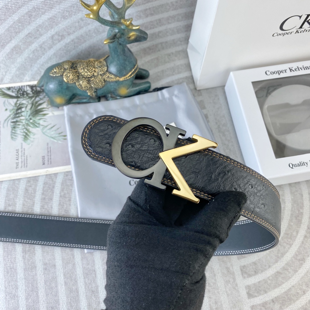 CK 💕 特种皮腰带系列 ，原厂五金精品不锈钢扣，手感柔软舒适 宽3.8CM。
