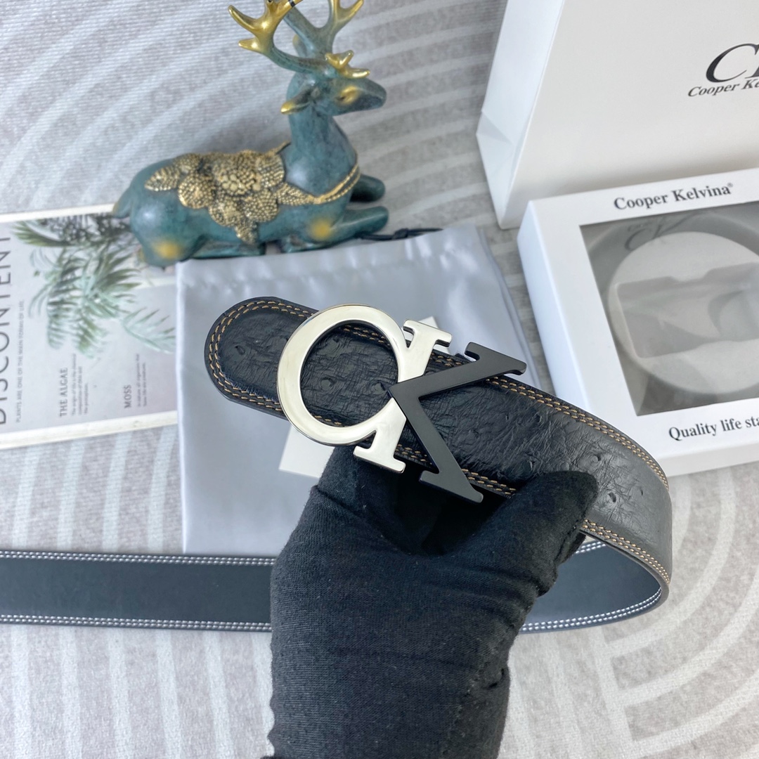 CK 💕 特种皮腰带系列 ，原厂五金精品不锈钢扣，手感柔软舒适 宽3.8CM。
