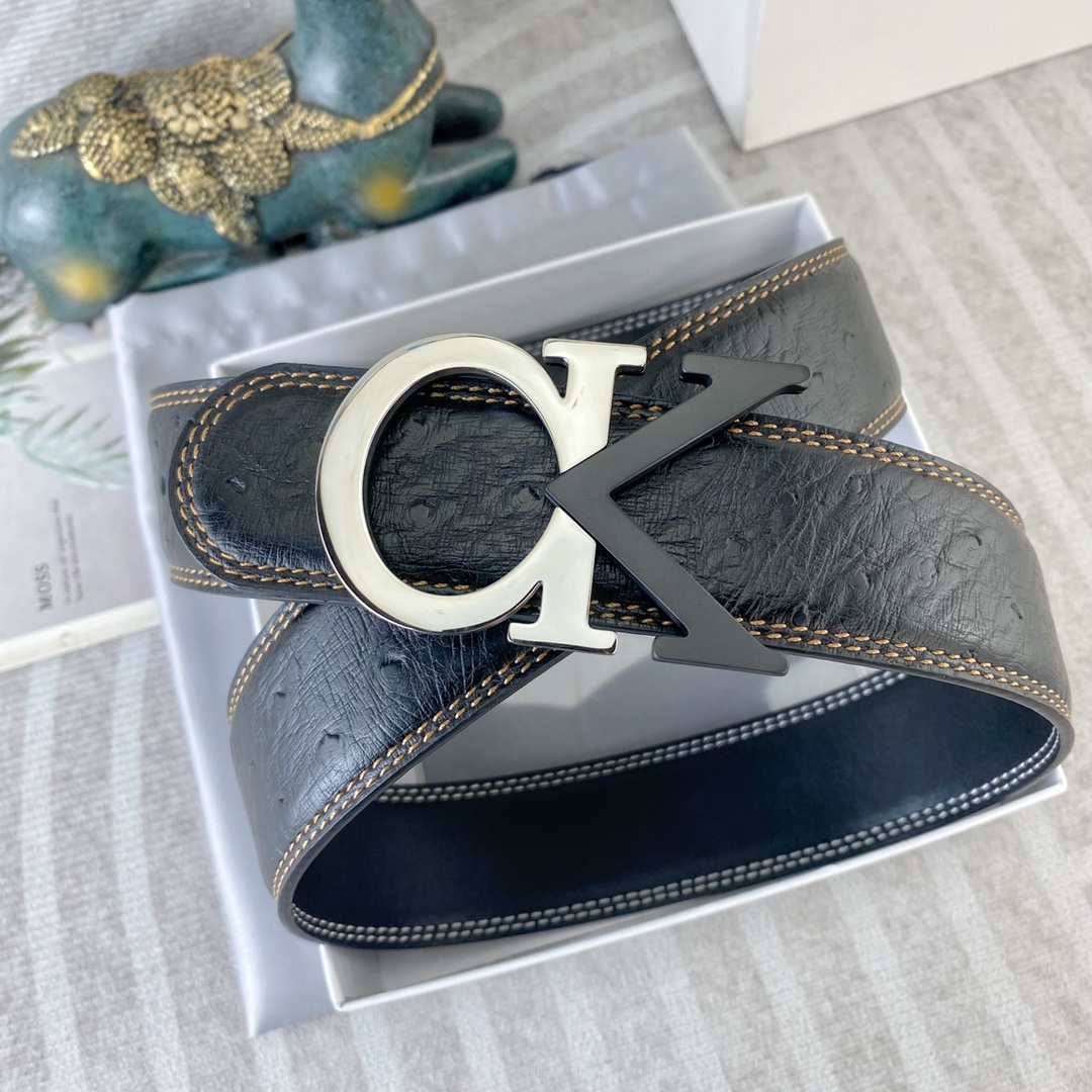 CK 💕 特种皮腰带系列 ，原厂五金精品不锈钢扣，手感柔软舒适 宽3.8CM。