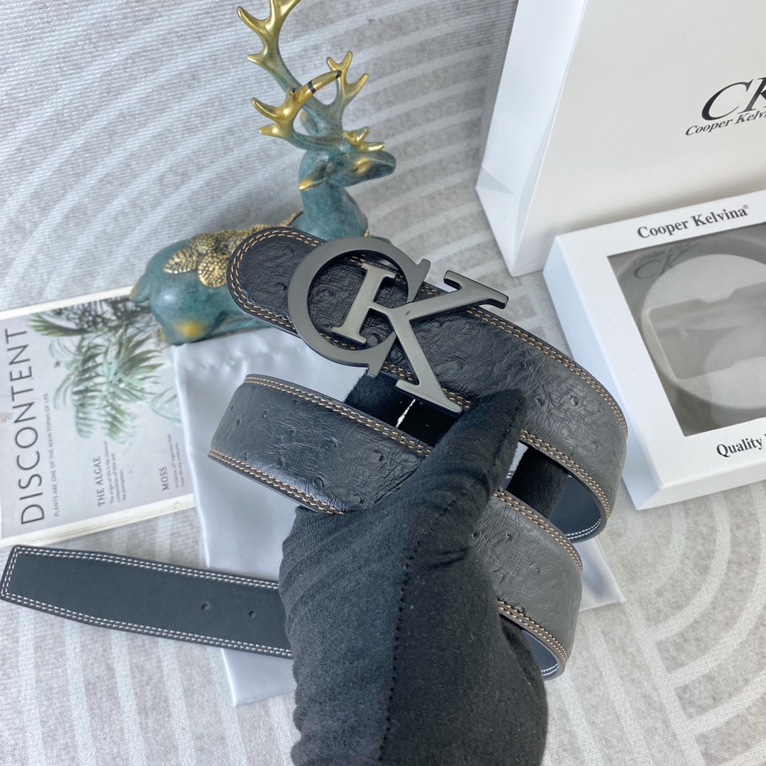 CK 💕 特种皮腰带系列 ，原厂五金精品不锈钢扣，手感柔软舒适 宽3.8CM。