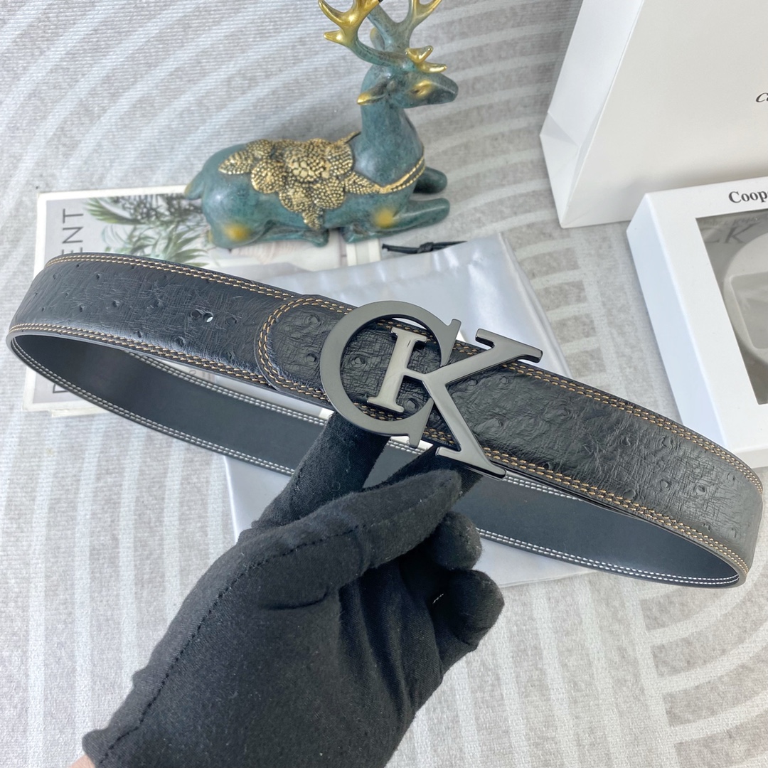 CK 💕 特种皮腰带系列 ，原厂五金精品不锈钢扣，手感柔软舒适 宽3.8CM。