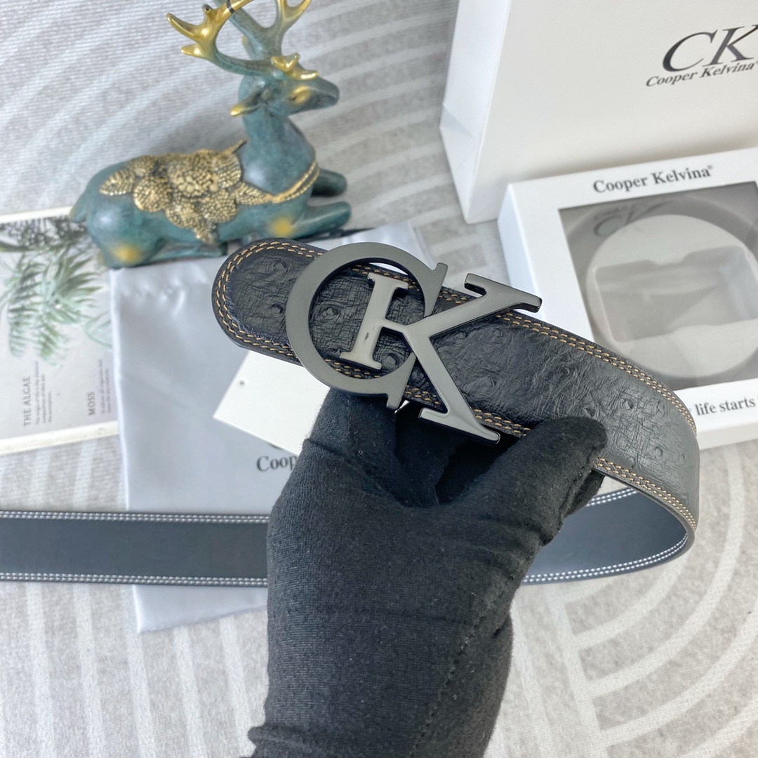CK 💕 特种皮腰带系列 ，原厂五金精品不锈钢扣，手感柔软舒适 宽3.8CM。