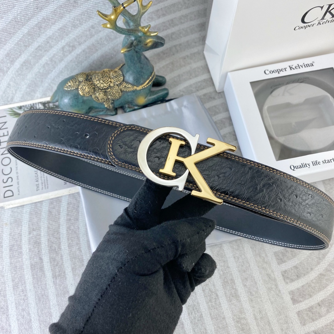 CK 💕 特种皮腰带系列 ，原厂五金精品不锈钢扣，手感柔软舒适 宽3.8CM。