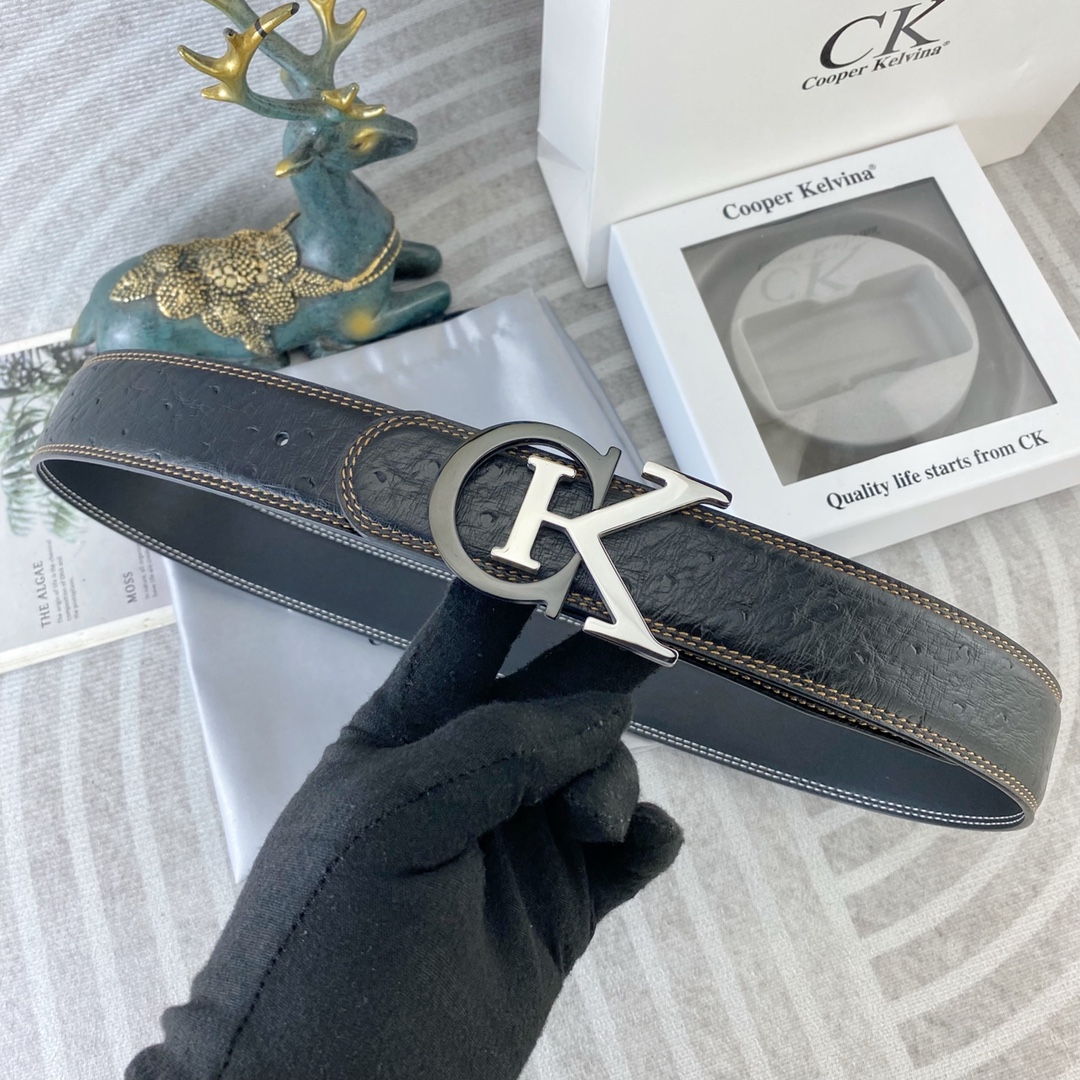 CK 💕 特种皮腰带系列 ，原厂五金精品不锈钢扣，手感柔软舒适 宽3.8CM。