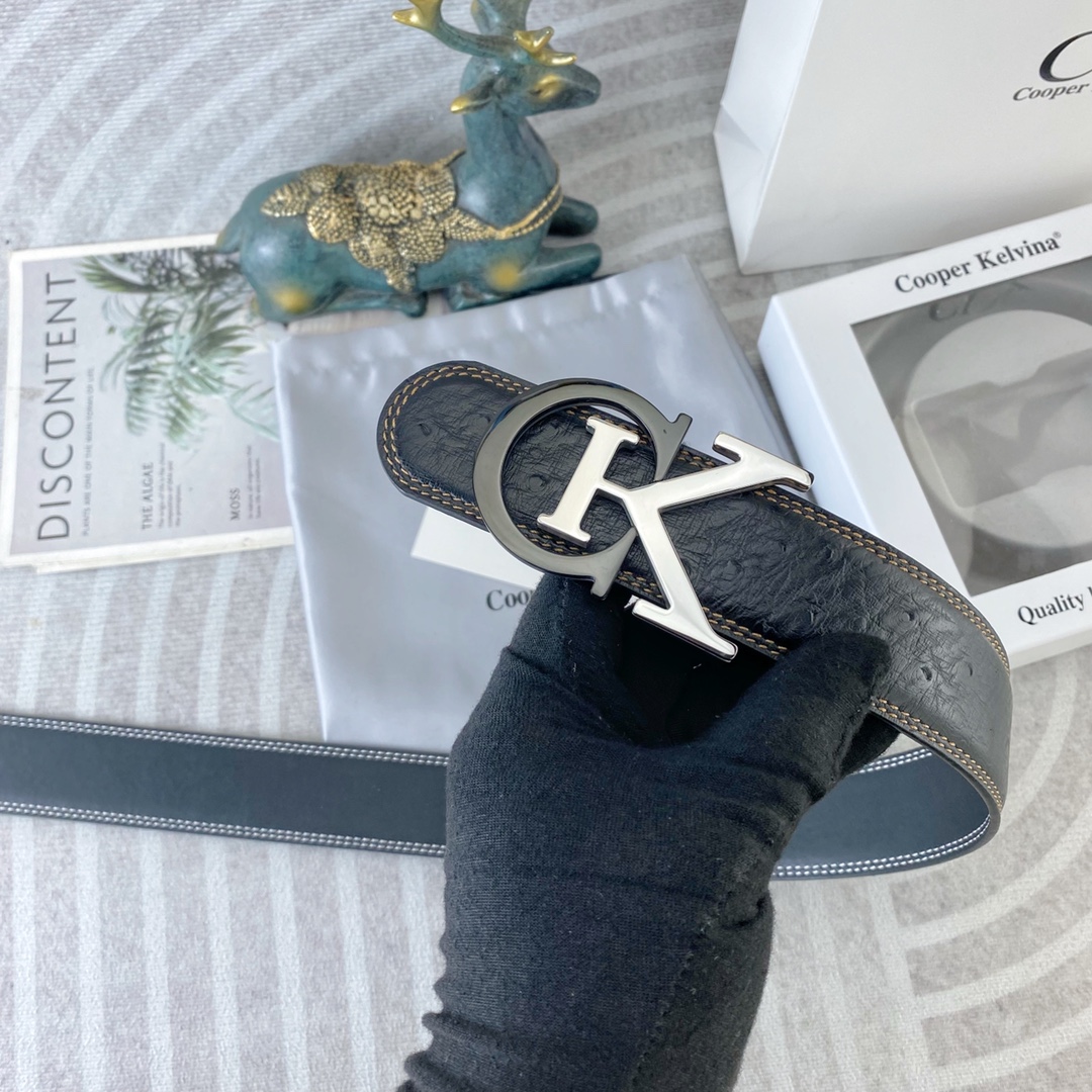 CK 💕 特种皮腰带系列 ，原厂五金精品不锈钢扣，手感柔软舒适 宽3.8CM。