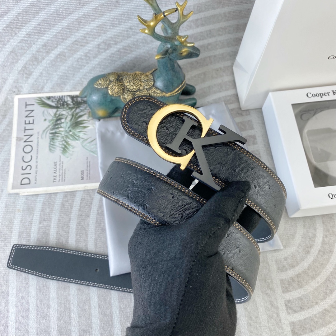 CK 💕 特种皮腰带系列 ，原厂五金精品不锈钢扣，手感柔软舒适 宽3.8CM。