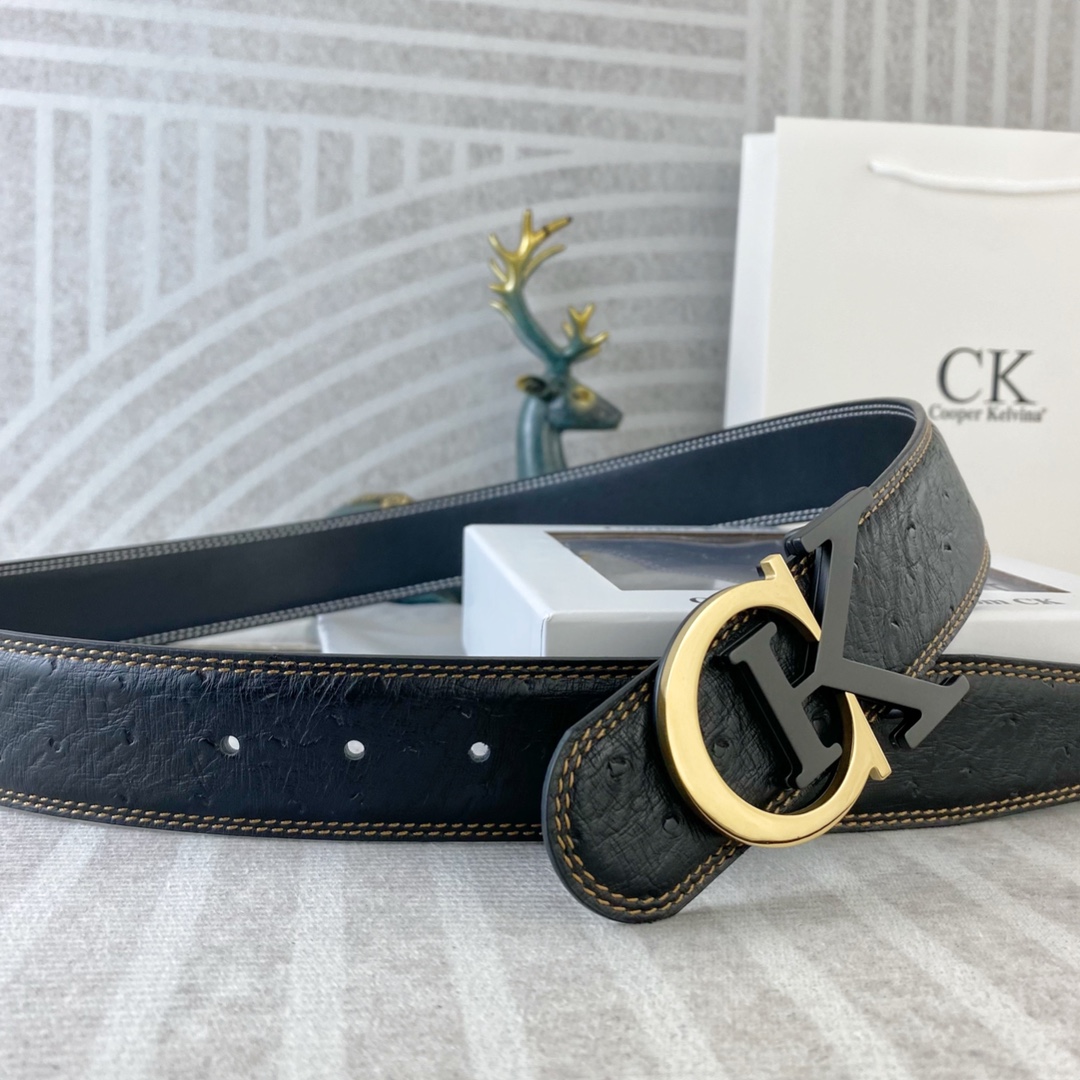 CK 💕 特种皮腰带系列 ，原厂五金精品不锈钢扣，手感柔软舒适 宽3.8CM。