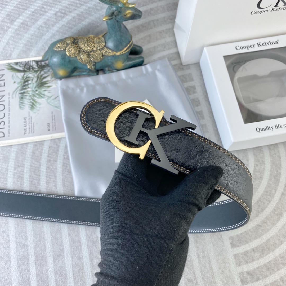 CK 💕 特种皮腰带系列 ，原厂五金精品不锈钢扣，手感柔软舒适 宽3.8CM。