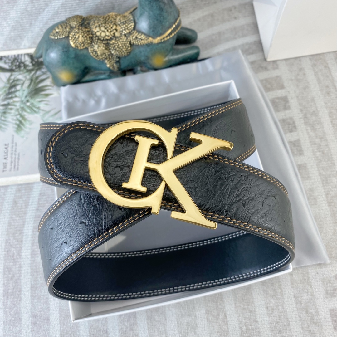 CK 💕 特种皮腰带系列 ，原厂五金精品不锈钢扣，手感柔软舒适 宽3.8CM。