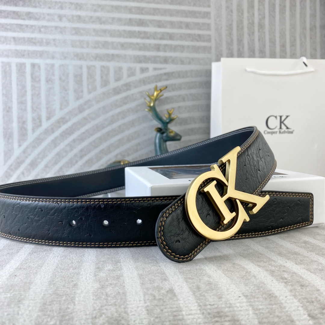 CK 💕 特种皮腰带系列 ，原厂五金精品不锈钢扣，手感柔软舒适 宽3.8CM。