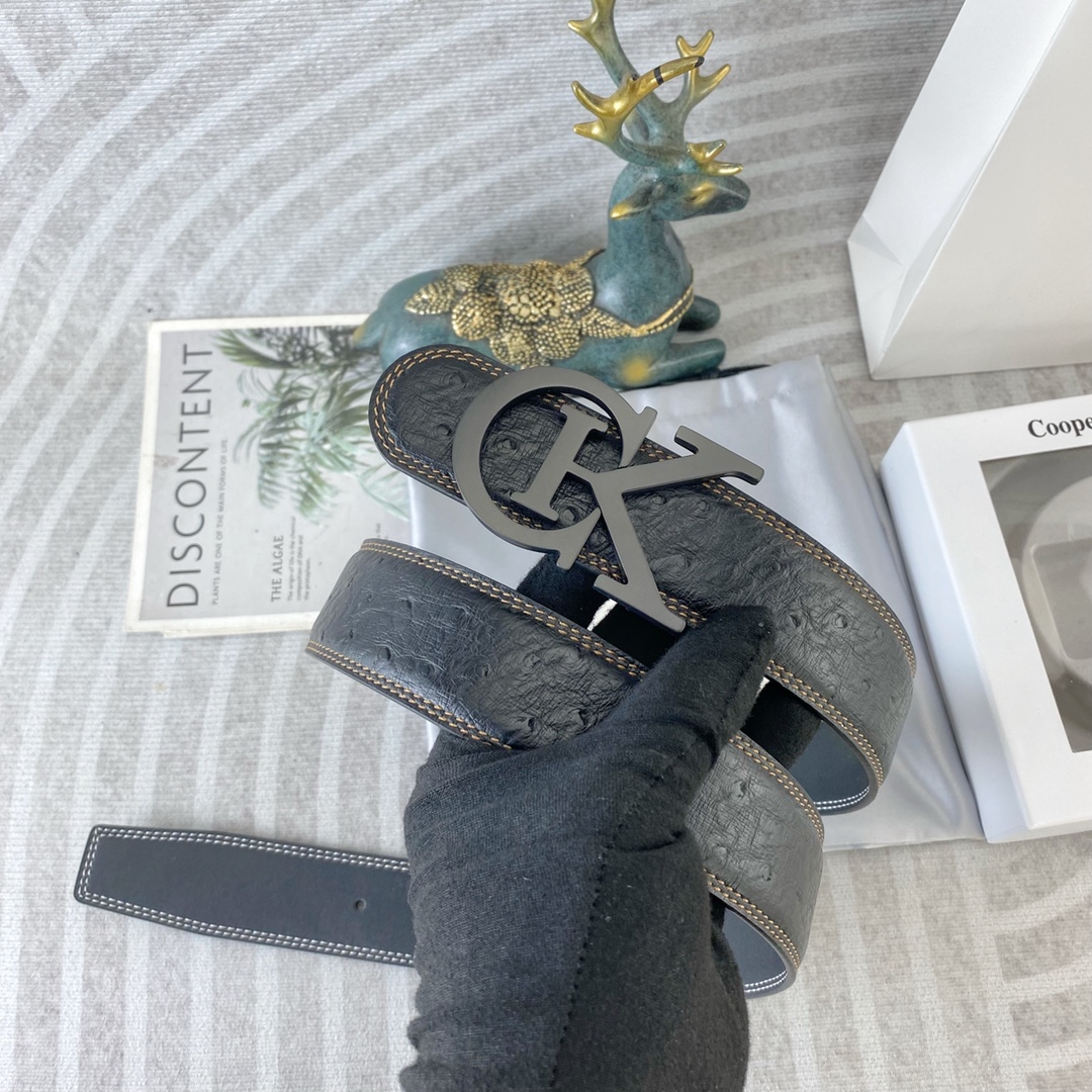CK 💕 特种皮腰带系列 ，原厂五金精品不锈钢扣，手感柔软舒适 宽3.8CM。