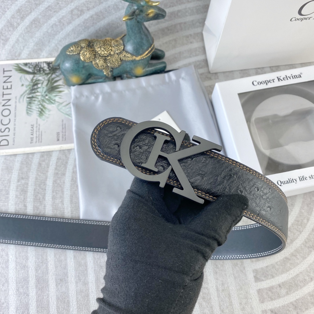 CK 💕 特种皮腰带系列 ，原厂五金精品不锈钢扣，手感柔软舒适 宽3.8CM。