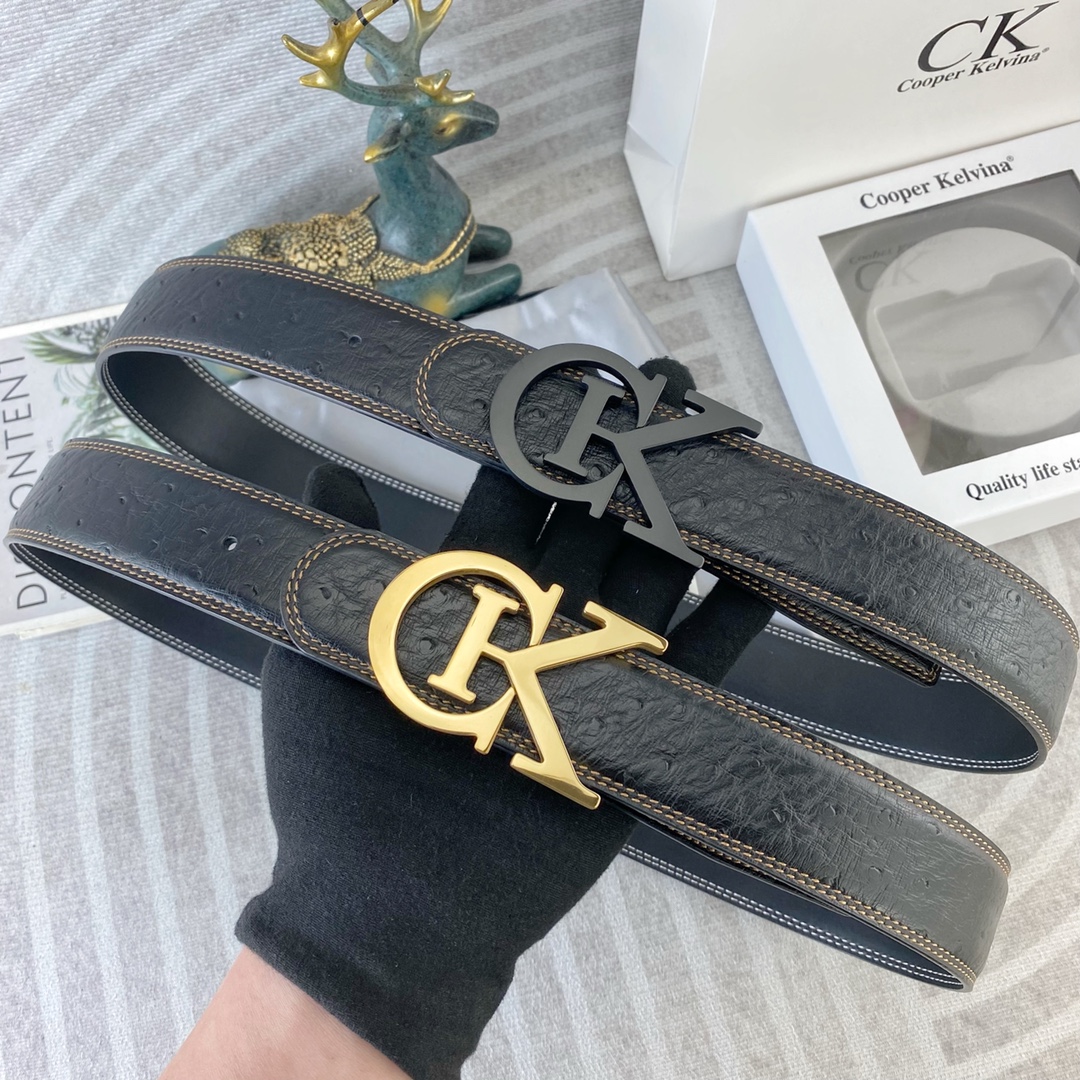 CK 💕 特种皮腰带系列 ，原厂五金精品不锈钢扣，手感柔软舒适 宽3.8CM。