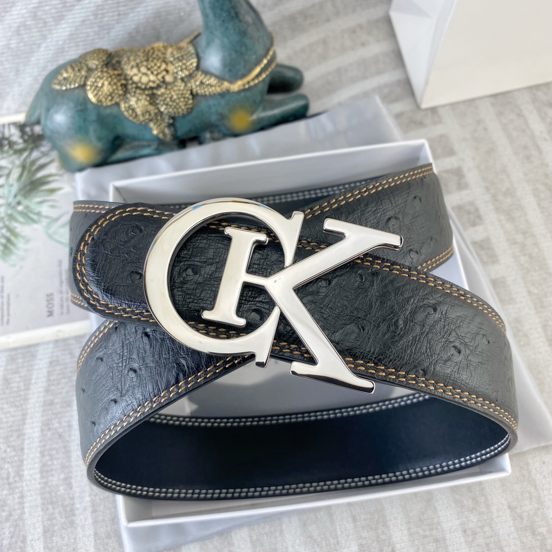 CK 💕 特种皮腰带系列 ，原厂五金精品不锈钢扣，手感柔软舒适 宽3.8CM。