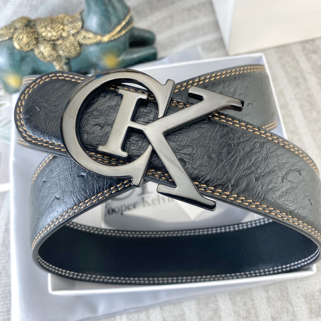 CK 💕 特种皮腰带系列 ，原厂五金精品不锈钢扣，手感柔软舒适 宽3.8CM。