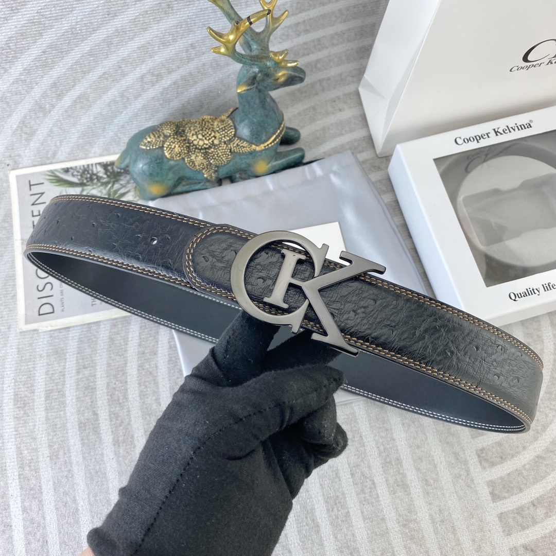 CK 💕 特种皮腰带系列 ，原厂五金精品不锈钢扣，手感柔软舒适 宽3.8CM。