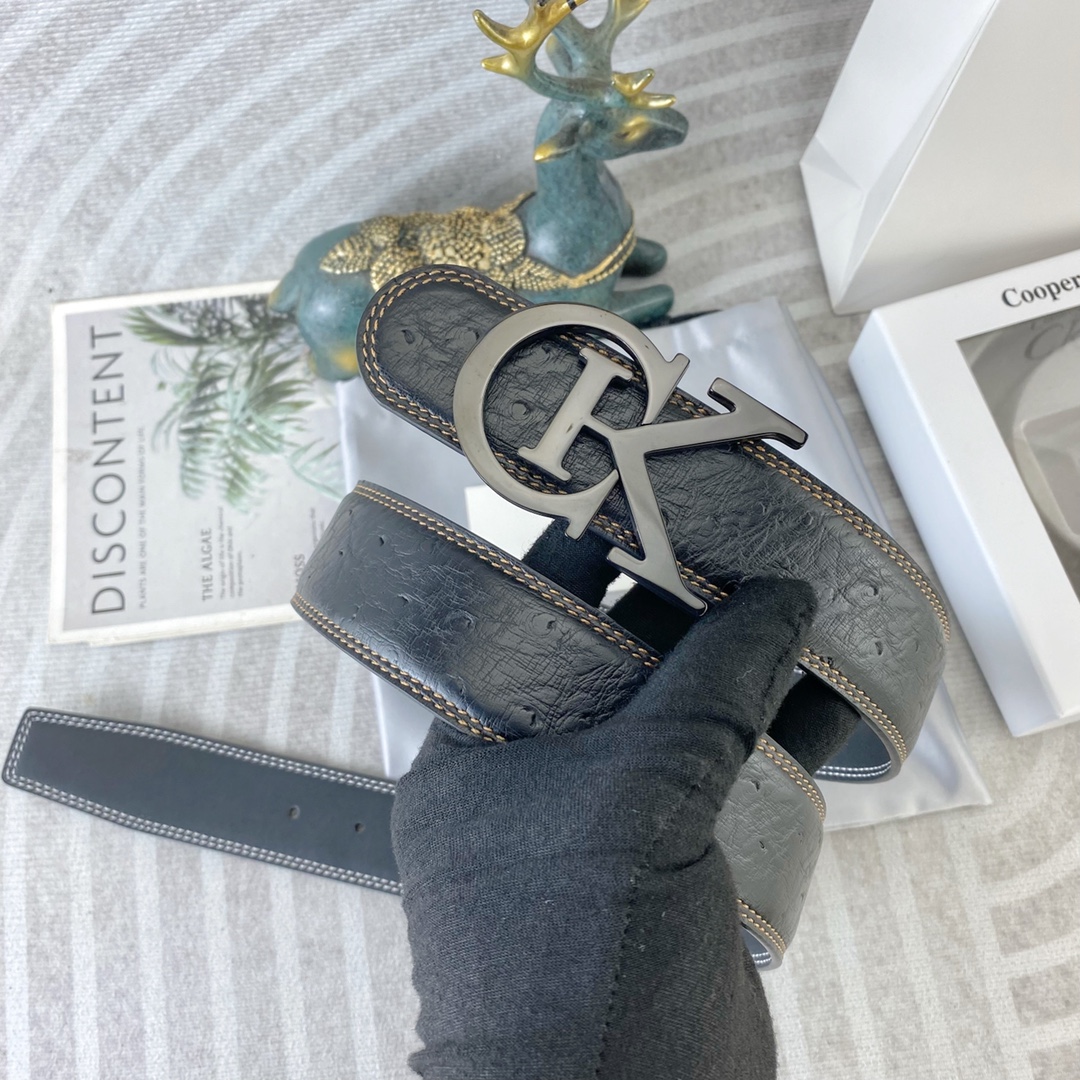 CK 💕 特种皮腰带系列 ，原厂五金精品不锈钢扣，手感柔软舒适 宽3.8CM。