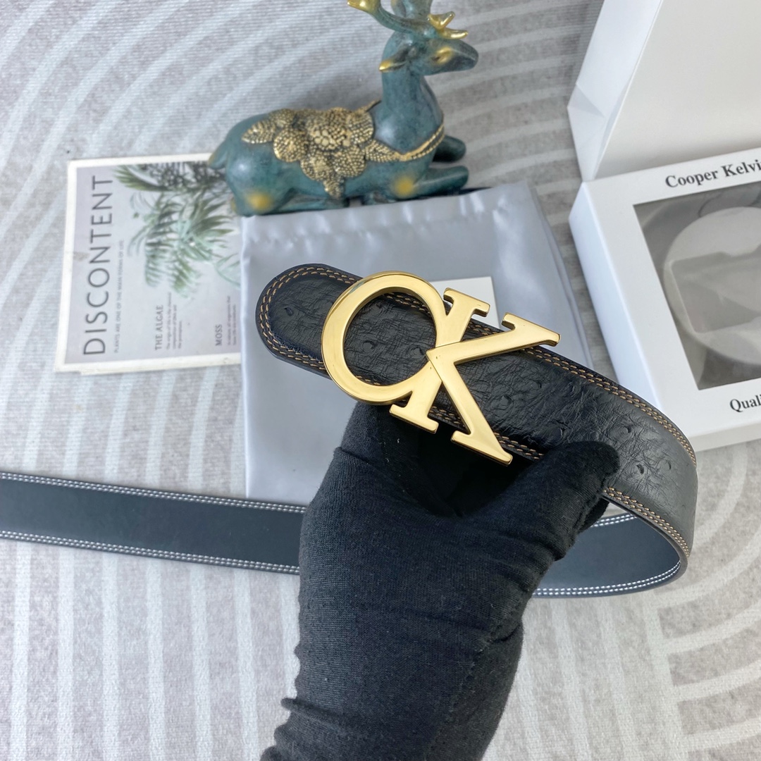 CK 💕 特种皮腰带系列 ，原厂五金精品不锈钢扣，手感柔软舒适 宽3.8CM。