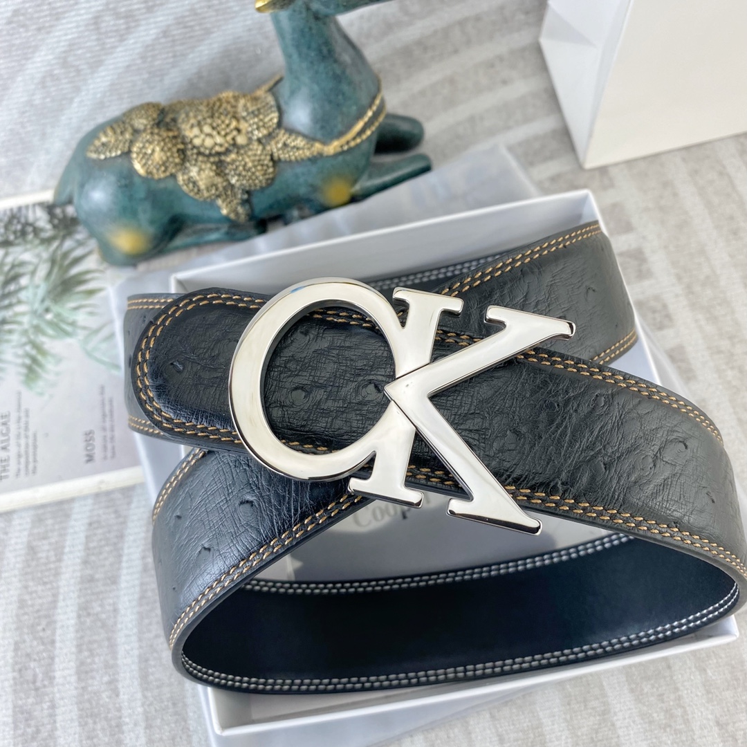 CK 💕 特种皮腰带系列 ，原厂五金精品不锈钢扣，手感柔软舒适 宽3.8CM。
