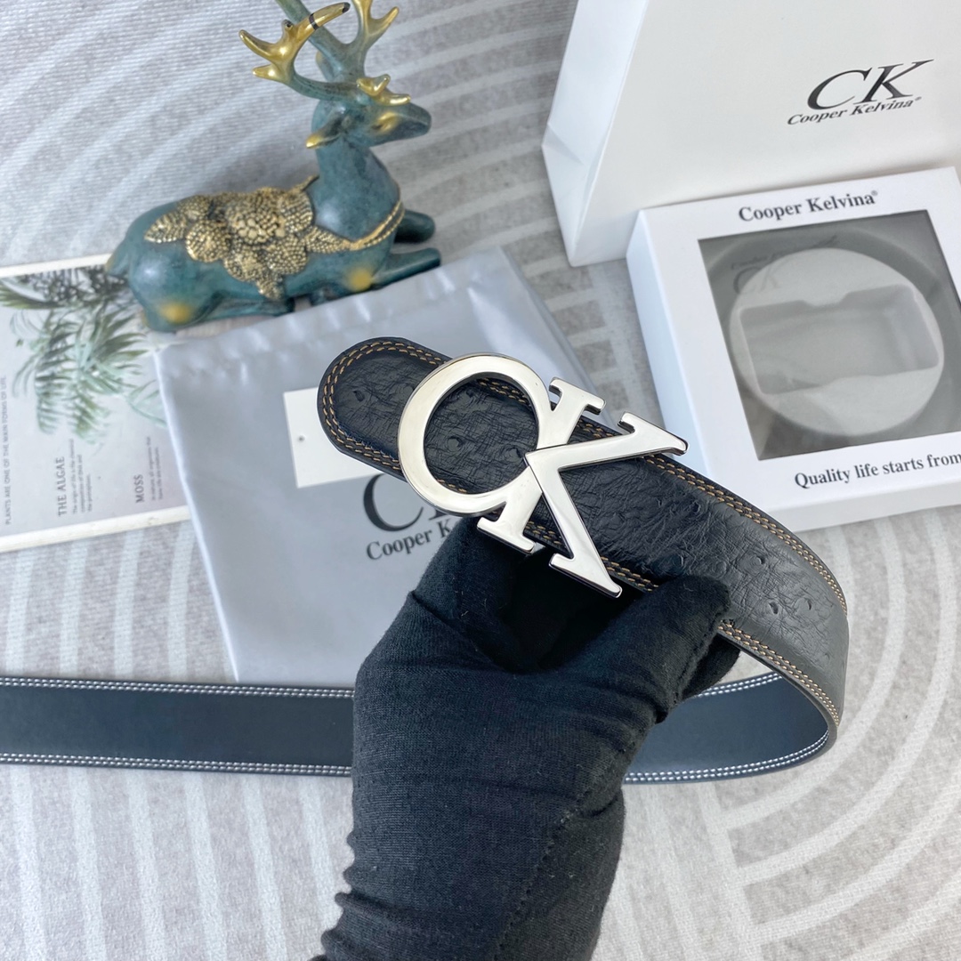 CK 💕 特种皮腰带系列 ，原厂五金精品不锈钢扣，手感柔软舒适 宽3.8CM。