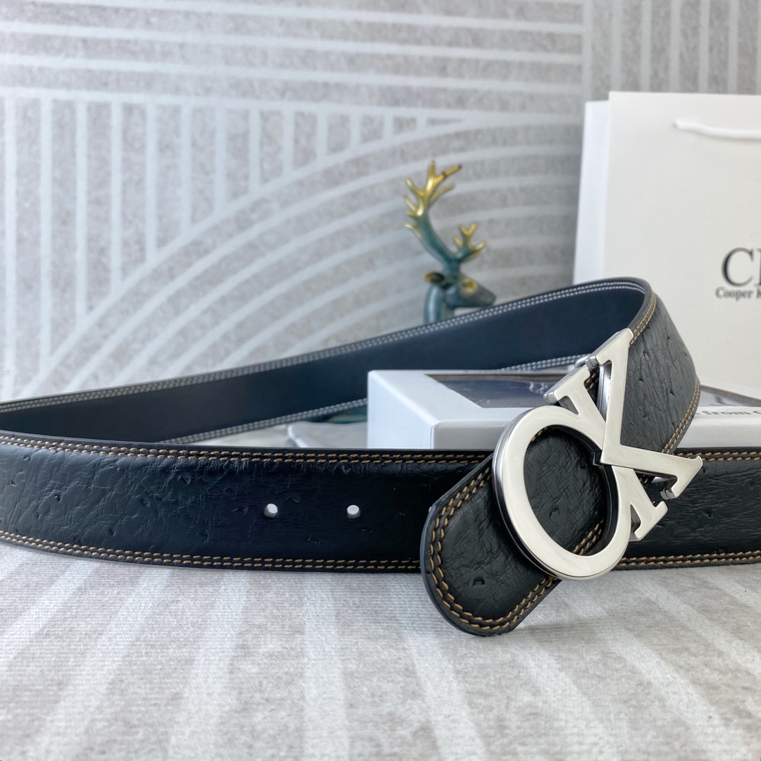 CK 💕 特种皮腰带系列 ，原厂五金精品不锈钢扣，手感柔软舒适 宽3.8CM。