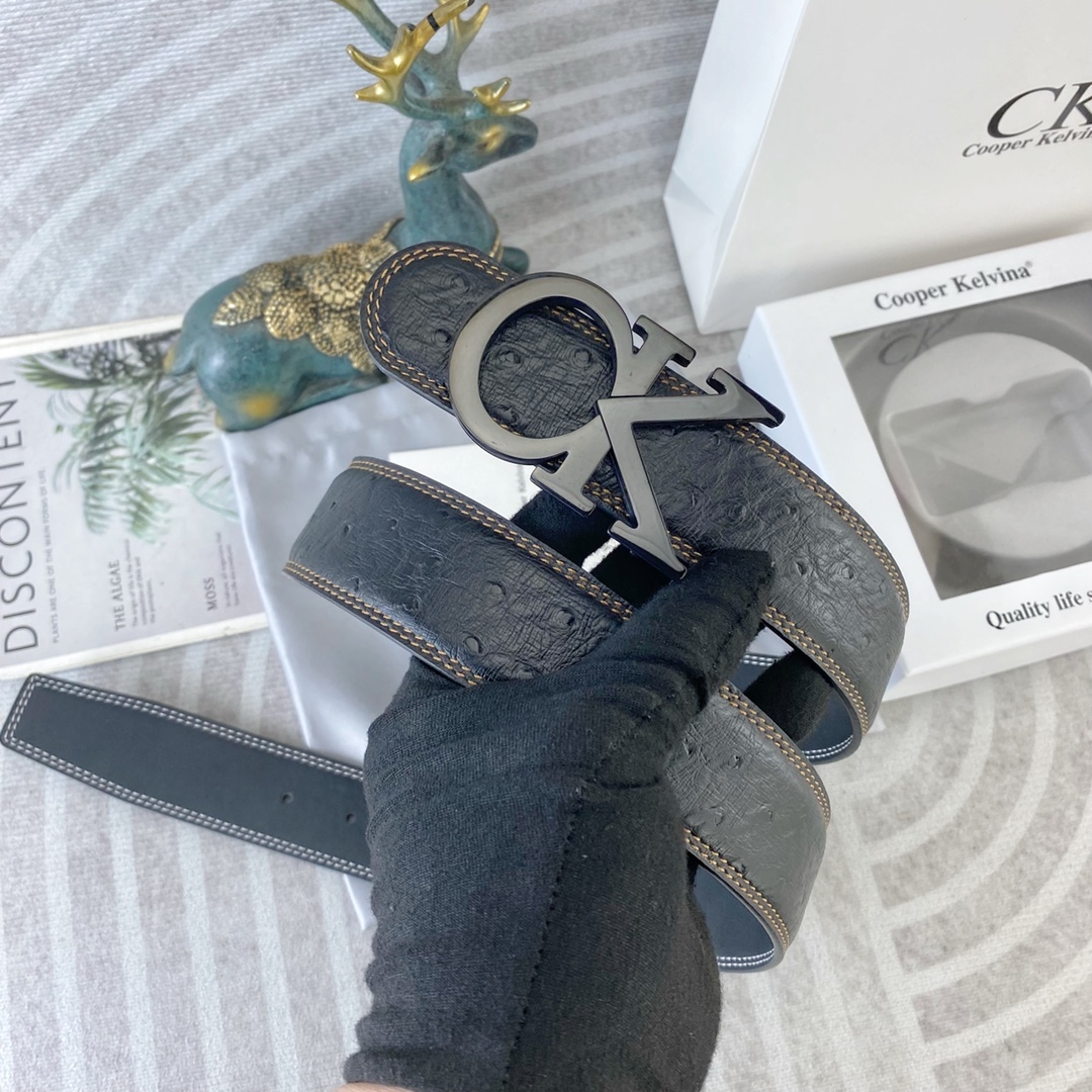CK 💕 特种皮腰带系列 ，原厂五金精品不锈钢扣，手感柔软舒适 宽3.8CM。