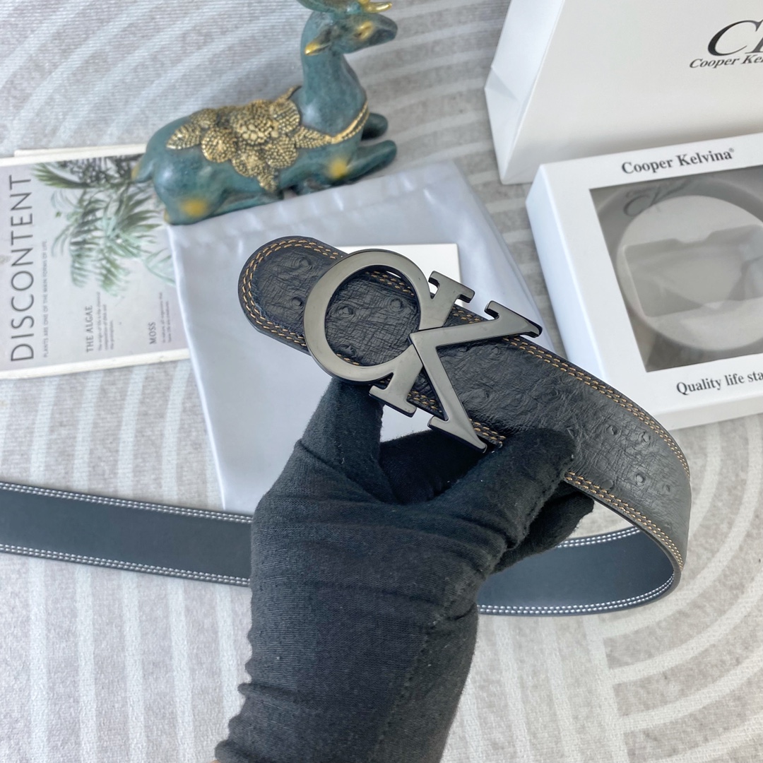 CK 💕 特种皮腰带系列 ，原厂五金精品不锈钢扣，手感柔软舒适 宽3.8CM。