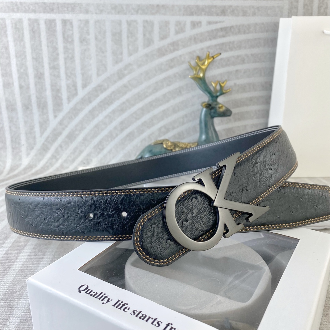 CK 💕 特种皮腰带系列 ，原厂五金精品不锈钢扣，手感柔软舒适 宽3.8CM。