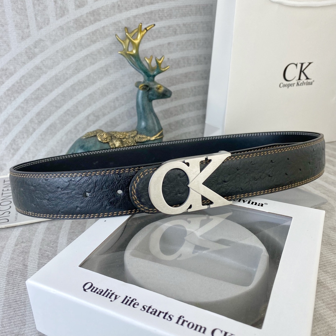 CK 💕 特种皮腰带系列 ，原厂五金精品不锈钢扣，手感柔软舒适 宽3.8CM。