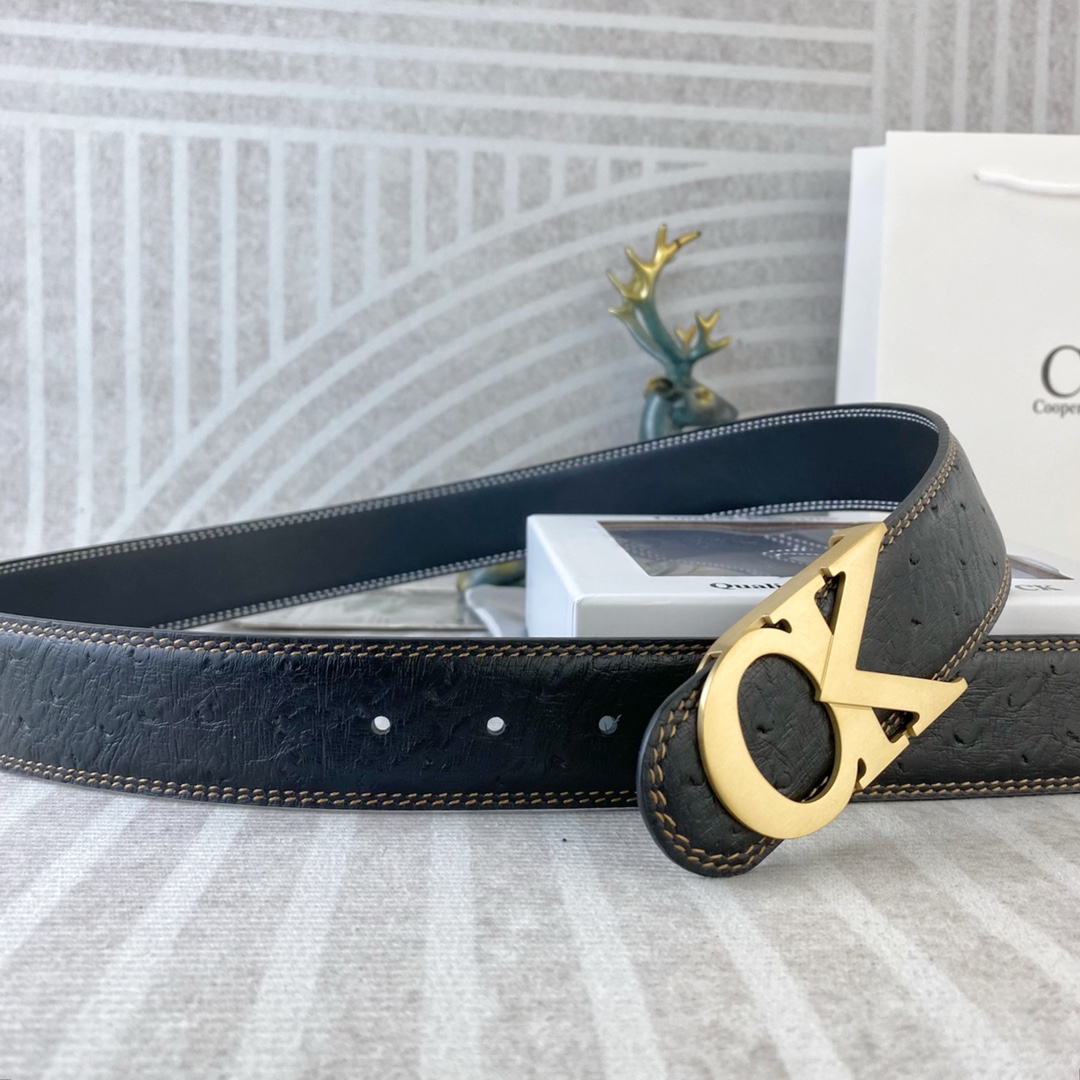 CK 💕 特种皮腰带系列 ，原厂五金精品不锈钢扣，手感柔软舒适 宽3.8CM。