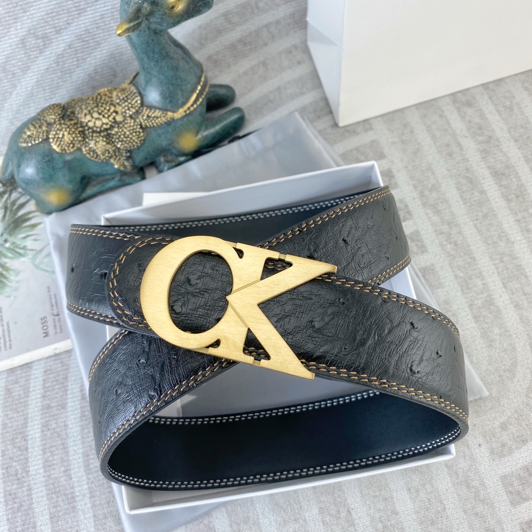 CK 💕 特种皮腰带系列 ，原厂五金精品不锈钢扣，手感柔软舒适 宽3.8CM。