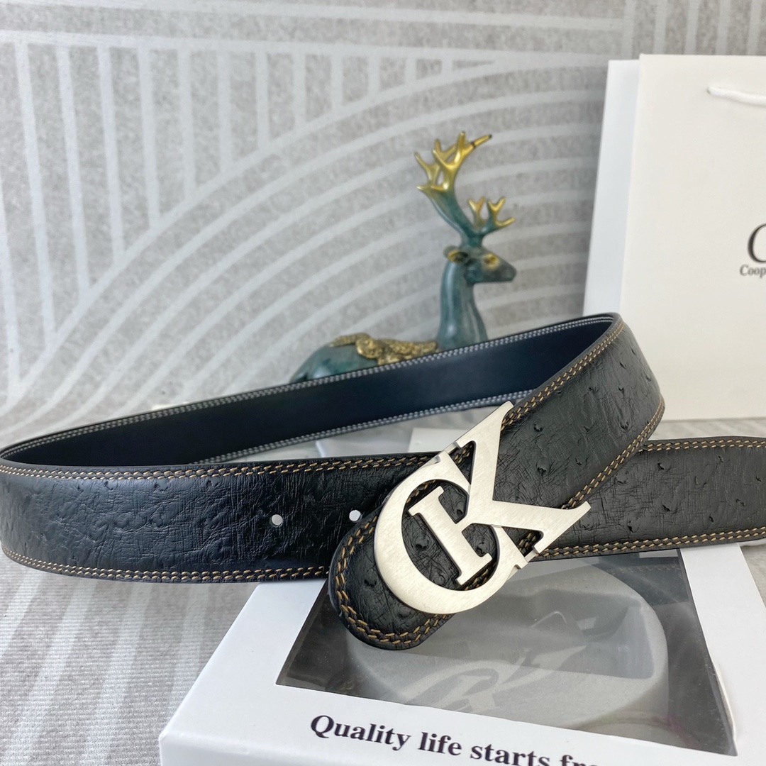 CK 💕 特种皮腰带系列 ，原厂五金精品不锈钢扣，手感柔软舒适 宽3.8CM。