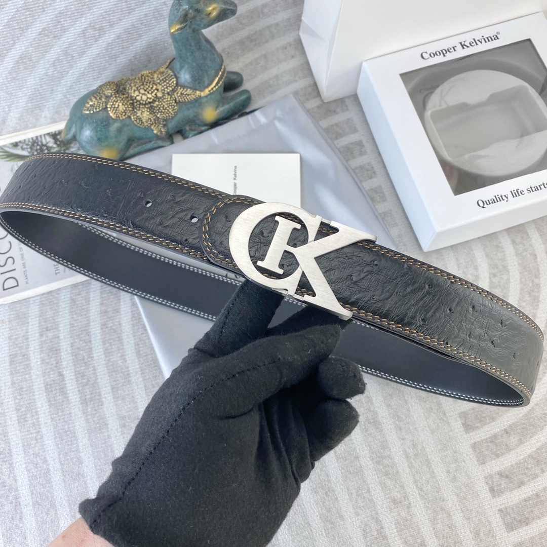 CK 💕 特种皮腰带系列 ，原厂五金精品不锈钢扣，手感柔软舒适 宽3.8CM。