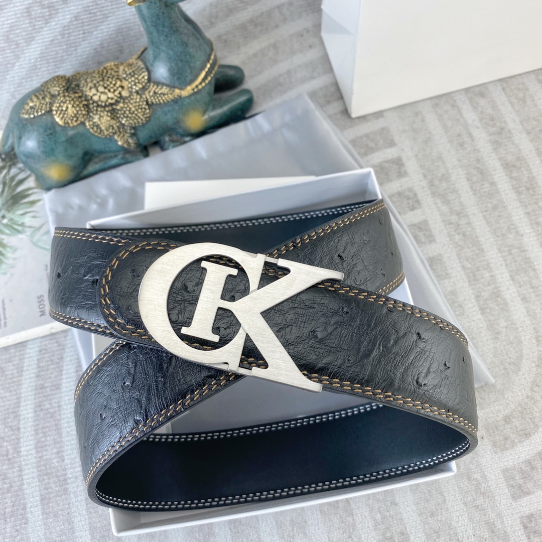 CK 💕 特种皮腰带系列 ，原厂五金精品不锈钢扣，手感柔软舒适 宽3.8CM。