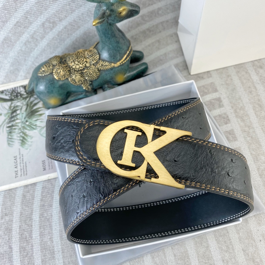 CK 💕 特种皮腰带系列 ，原厂五金精品不锈钢扣，手感柔软舒适 宽3.8CM。